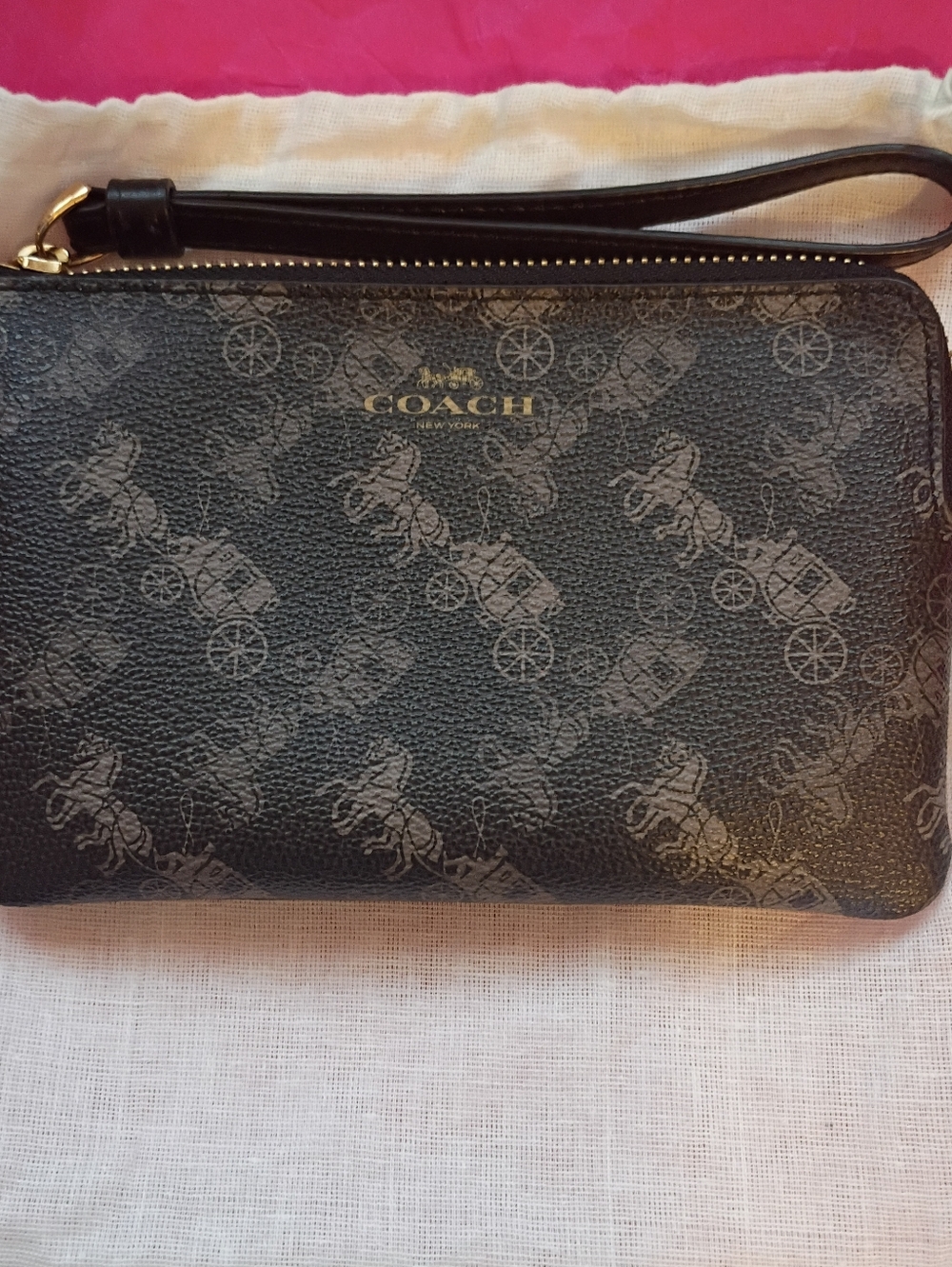 Coach Horse And Carriage Print Wristlet